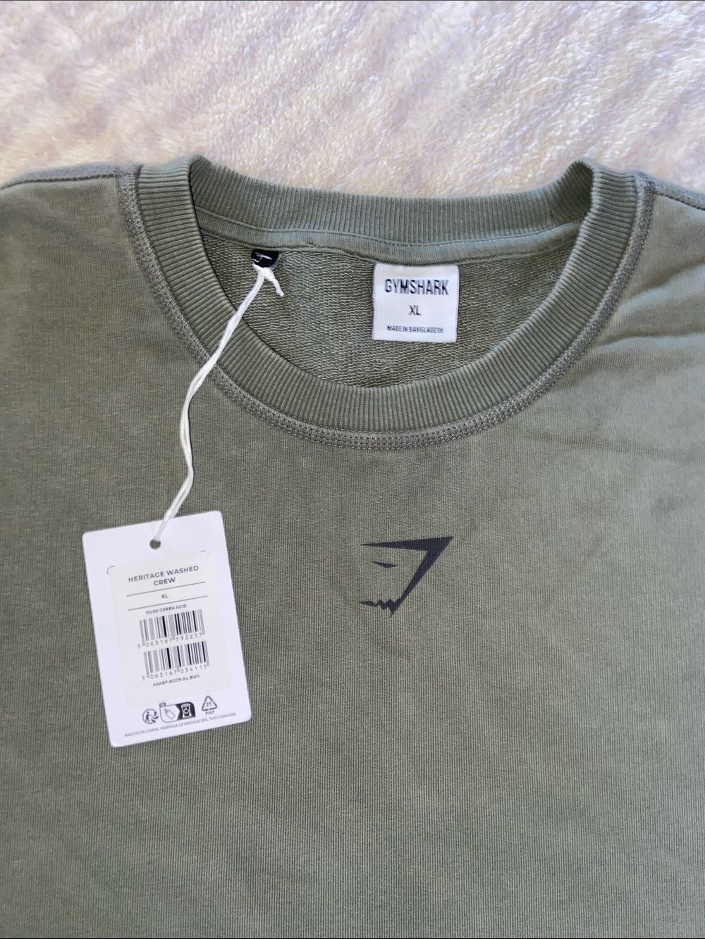 Gymshark Men's Crewneck Sweatshirt in Olive - Picture 2 of 4